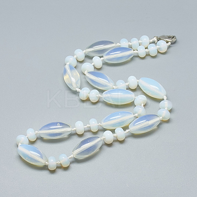 Opalite Beaded Necklaces NJEW-S388-14-1