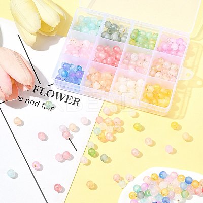 360Pcs 12 Colors Frosted Transparent Acrylic Beads OACR-FS0002-23-1