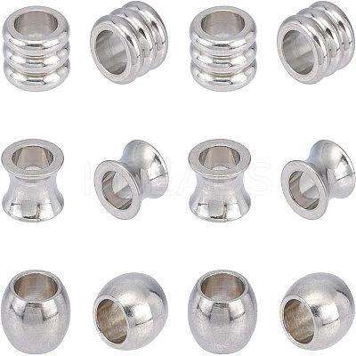 70Pcs 7 Style 201 Stainless Steel European Beads OPDL-UN0001-05-1