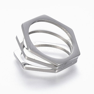 Tarnish Resistant 304 Stainless Steel Wide Band Finger Rings RJEW-E153-02P-17mm-1