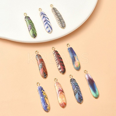 10Pcs 10 Style Rack Plating Alloy Pendants FIND-YW0004-48-1