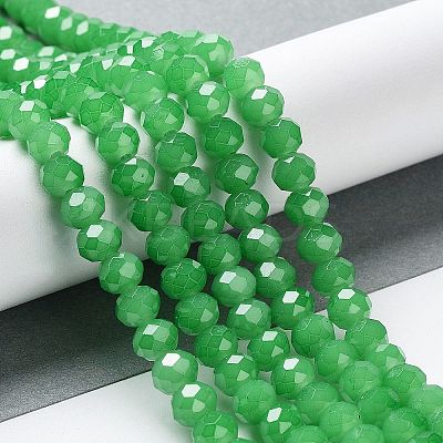 Baking Paint Imitation Jade Glass Bead Strands DGLA-A034-J10mm-A10-1