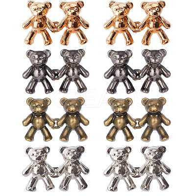 8 Pairs 4 Colors Alloy Jean Buttons Pins FIND-GF0004-95-1