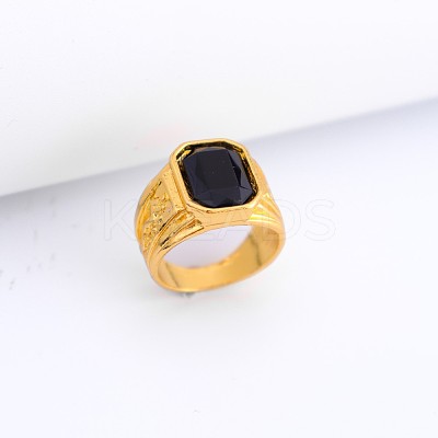 Alloy Rhinestone Finger Rings for Men FS-WG512DB-01-1