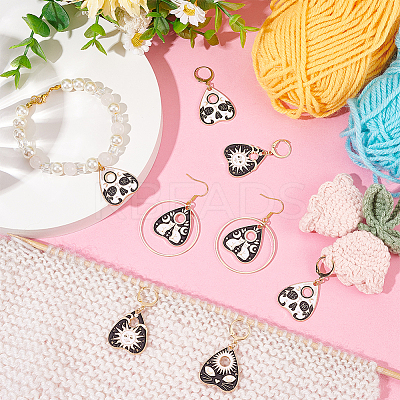 Alloy Enamel Talking Board Pendant Stitch Markers HJEW-AB00199-1
