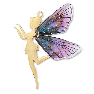 Golden Tone 201 Stainless Steel Pendants PALLOY-TA00161-1