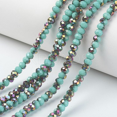 Electroplate Opaque Glass Beads Strands EGLA-A034-P8mm-R17-1