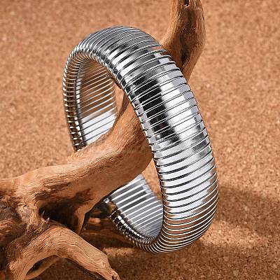 304 Stainless Steel Stretch Bracelets for Women Men BJEW-A031-02B-P-1