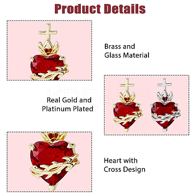 4Pcs 2 Colors Brass Glass Pendants KK-HS0015-77-1