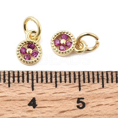 Brass Micro Pave Cubic Zirconia Pendants KK-Z147-01G-1