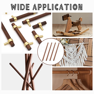Round Walnut Wooden Sticks WOOD-WH0034-27B-1