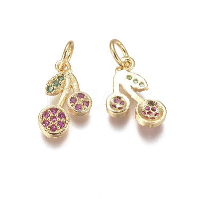 Brass Micro Pave Cubic Zirconia Charms ZIRC-I038-13G-1