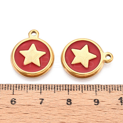 304 Stainless Steel Enamel Pendants STAS-N092-148B-1