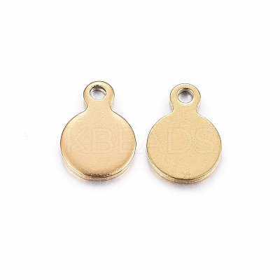 Ion Plating(IP) 304 Stainless Steel Stamping Blank Tag Charms STAS-H467-06G-1