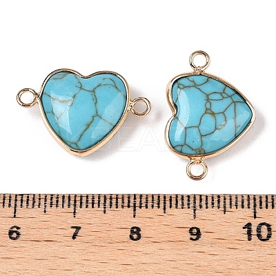Synthetic Turquoise Love Heart Pendants G-T138-205E-G-1