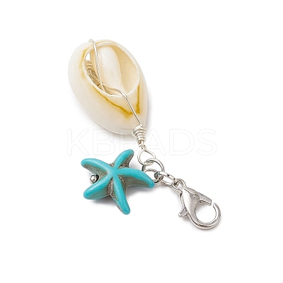 Natural Shell Pendant Decorations HJEW-JM02923-02-1