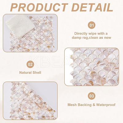 2Pcs Shell Cabochons Sheets AJEW-GO0002-11-1