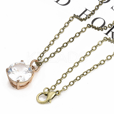 Brass Cable Chains Necklace Making MAK-N029-01AB-1