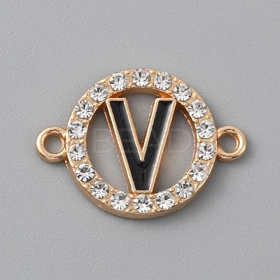 Zinc Alloy Crystal Rhinestone Connector Charms ALRI-WH0005-17V-KCG-1