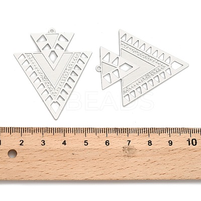 304 Stainless Steel Etched Metal Embellishments Pendants STAS-A113-02P-1