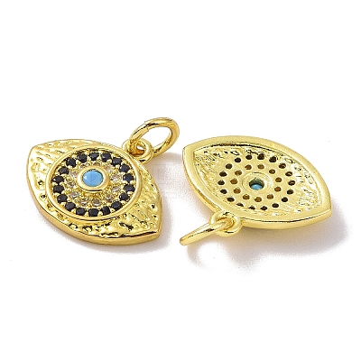 Real 18K Gold Plated Brass Micro Pave Cubic Zirconia Pendants KK-L209-039G-01-1