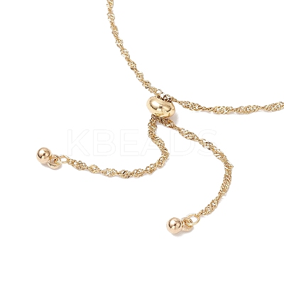 304 Stainless Steel Singapore Chain Slider Bracelet Making AJEW-JB01344-01-1