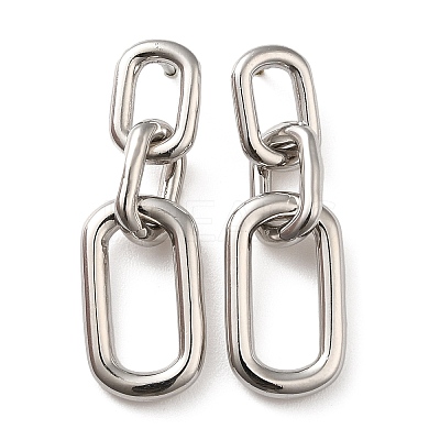Rack Plating Brass Hollow Oval Dangle Stud Earrings for Women EJEW-Z019-13P-1