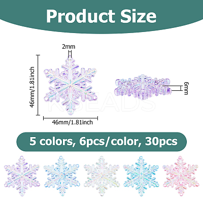 30Pcs 5 Colors AB Color Transparent Acrylic Chandelier Component Links TACR-HS0001-05-1