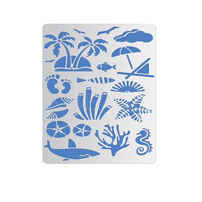 Beach Theme Steel Cutting Dies Stencils DIY-WH0198-019-1