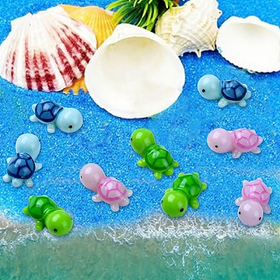 25Pcs 5 Styles Mini Tortoise & Duck Resin Display Decorations RESI-YW0001-61-1