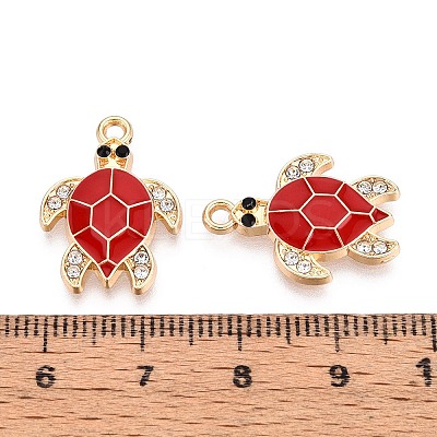Alloy Rhinestone and Enamel Pendants PALLOY-T092-40G-03-1
