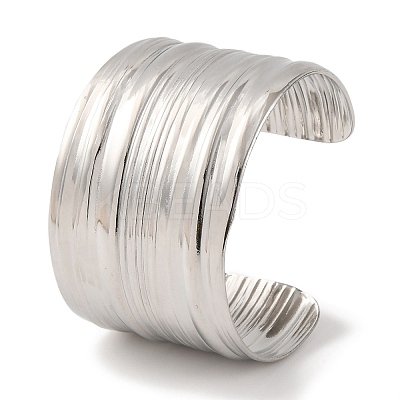304 Stainless Steel Cuff Bangles for Women BJEW-D050-01S-1
