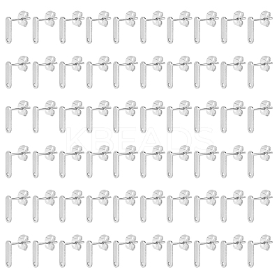 60Pcs 201 Stainless Steel Stud Earring Findings with Hole FIND-DC0006-59-1