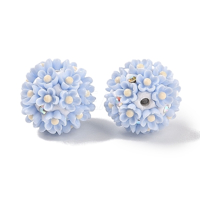 Handmade Polymer Clay Rhinestone Beads CLAY-H003-03B-1