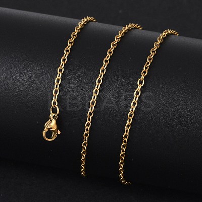 Ion Plating(IP) 304 Stainless Steel Unisex Cable Chain for Necklace STAS-P045-01G-B-1