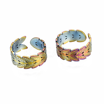Leaf Cuff Rings RJEW-N038-018-1