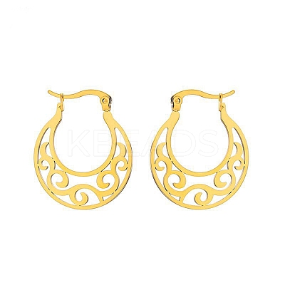 304 Stainless Steel Hoop Earrings for Women EJEW-F338-06G-1