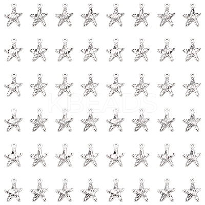 150Pcs Tibetan Style Alloy Starfish/Sea Stars Charms TIBEP-LP0001-01-1