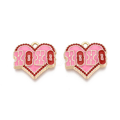 Valentine's Day Alloy Enamel Pendants ENAM-T024-17A-G-1