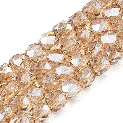 Electroplate Transparent Glass Beads Strands EGLA-N002-13-B04-1