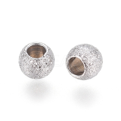 Non-Tarnish 304 Stainless Steel Textured Spacer Beads X-STAS-P108-04P-A-1