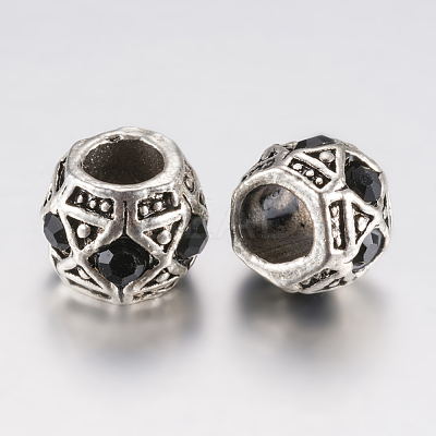 Tibetan Style Alloy Rhinestone European Beads PALLOY-F200-05C-1
