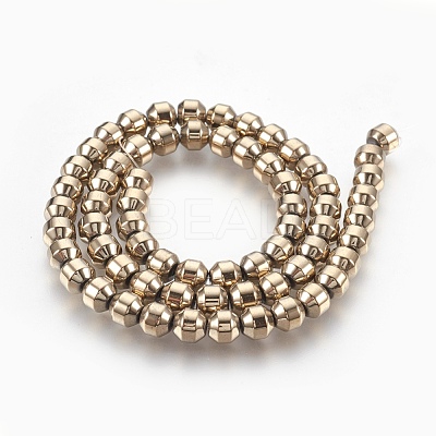 Electroplated Non-magnetic Synthetic Hematite Bead Strand G-E498-12A-03-1