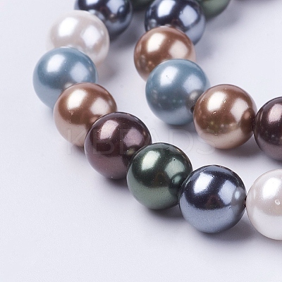 Shell Pearl Beads Strands X-BSHE-L035-6mm-I14-1