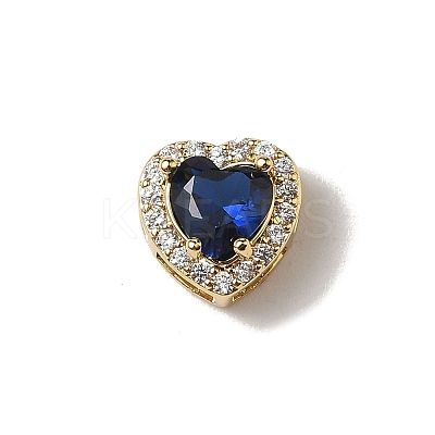 Brass Micro Pave Cubic Zirconia Beads KK-I276-46G-1