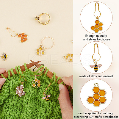 26Pcs Bees Honeycomb DIY Knitting Tool Sets HJEW-GO00003-1