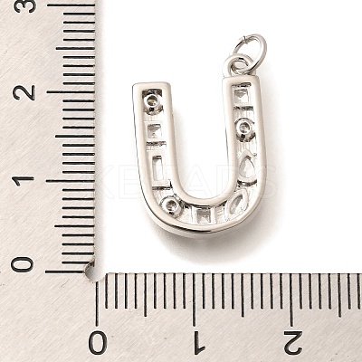 Brass Micro Pave Clear Cubic Zirconia Pendants KK-G521-01P-U-1