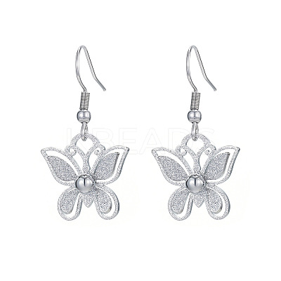 Butterfly 304 Stainless Steel Dangle Earrings & Pendant Necklaces Sets for Women FS-WG10669-03-1