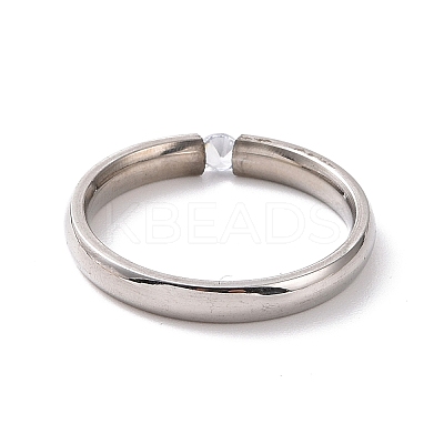 Crystal Rhinestone Simple Solitaire Ring RJEW-I089-49P-1