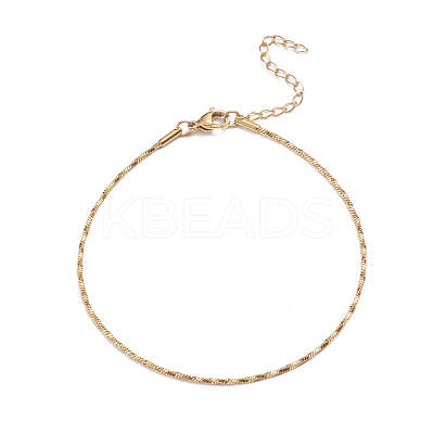 304 Stainless Steel Snake Chain Anklets AJEW-G024-07G-1